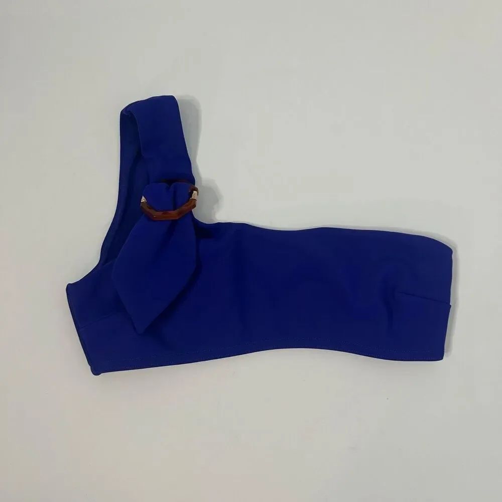 Zimmermann One Shoulder Cobalt blue bikini top  Size 1